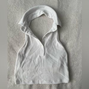 Garage white button up tank top.